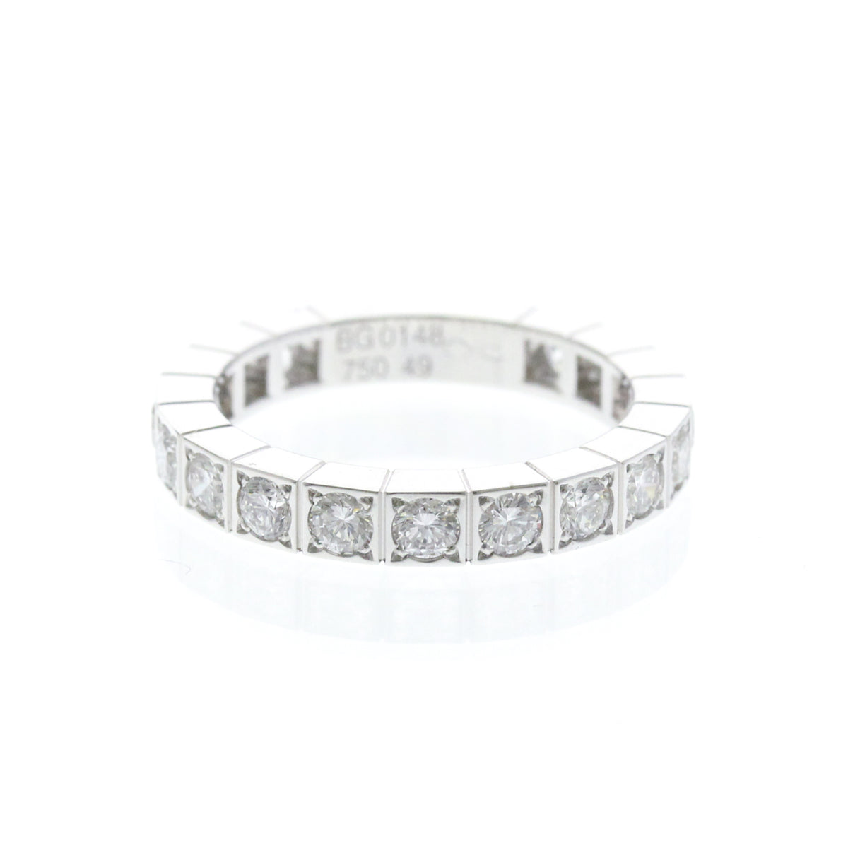 Cartier Lanieres Diamond 18K White Gold With Diamond Silver White_Gold Ring Jewelry (Pre-Owned)