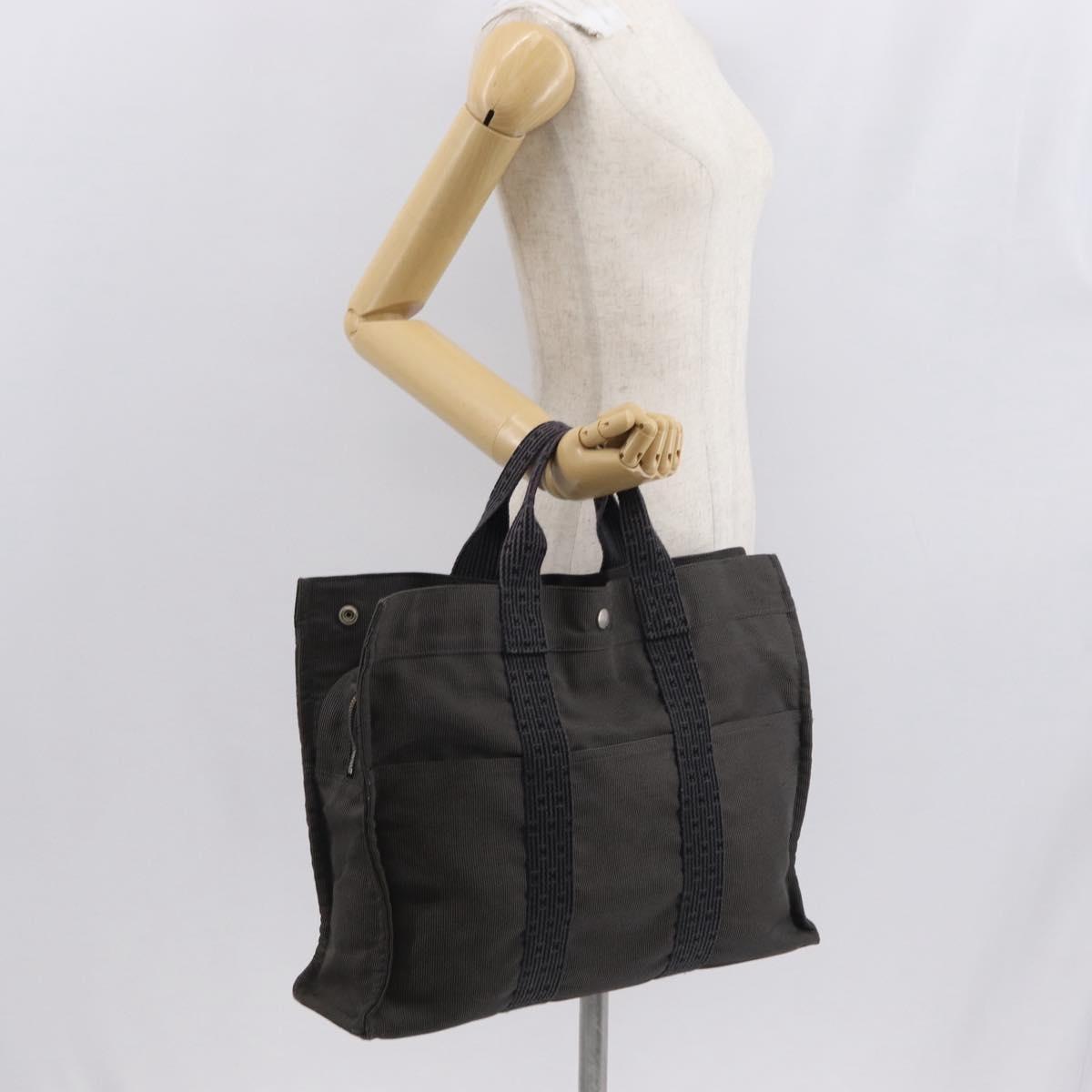 Hermes Fourre-Tout Herline Canvas Gray Canvas Tote Bag Bag (Pre-Owned)