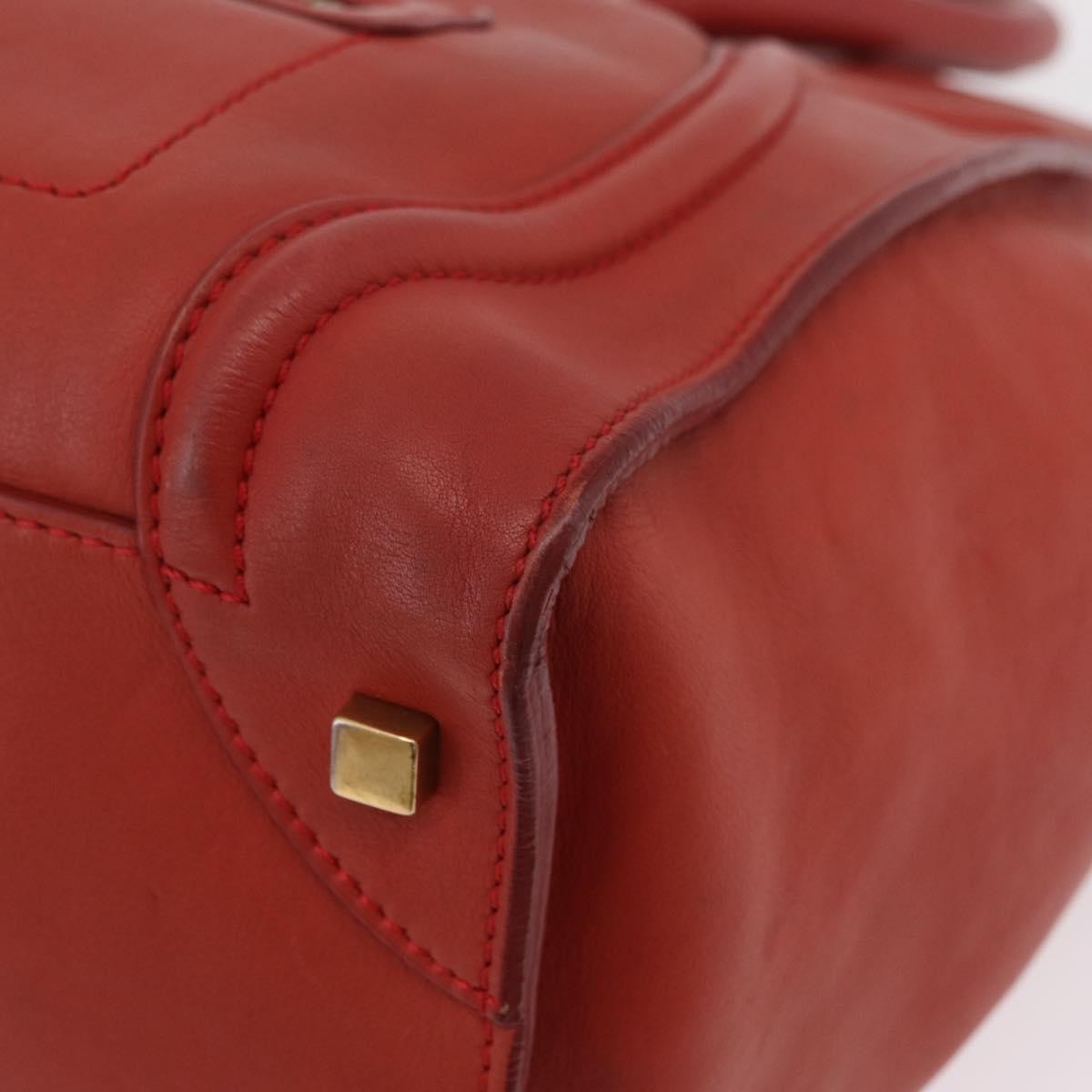 Celine Luggage Suede Red Leather Handbag (Pre-Owned)