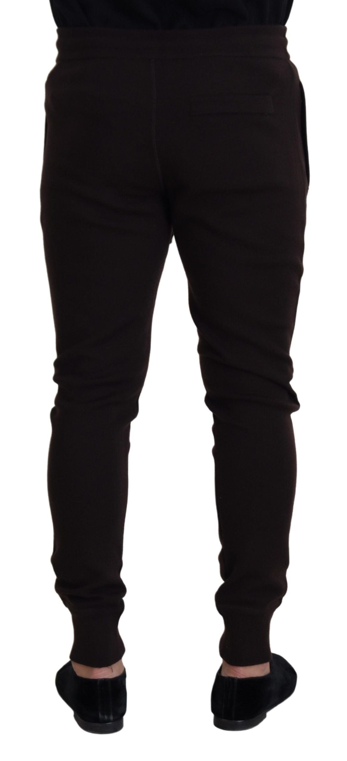Dolce & Gabbana Brown Cashmere Trousers Bottoms Drawstring Men's Pants