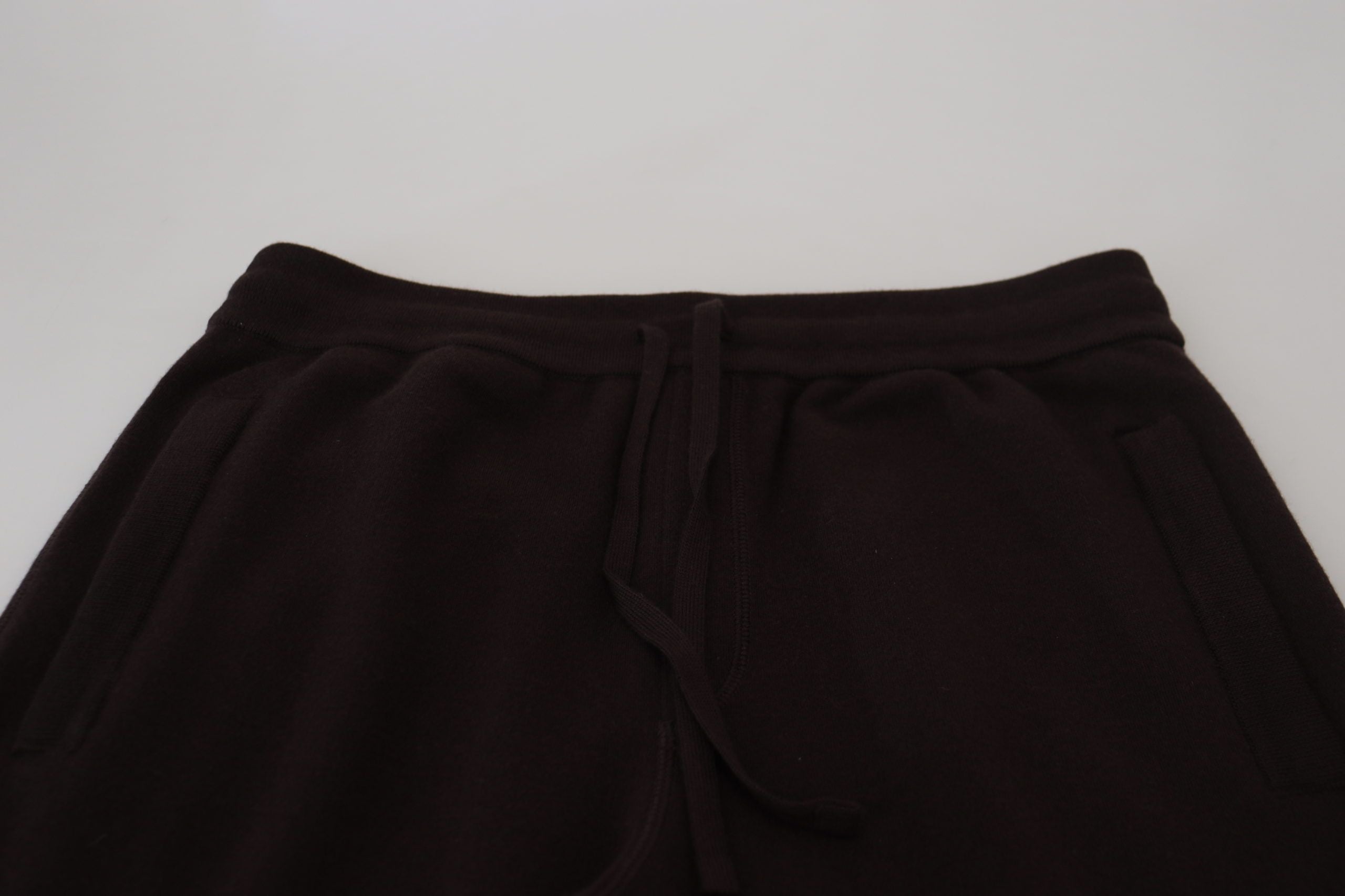 Dolce & Gabbana Brown Cashmere Trousers Bottoms Drawstring Men's Pants