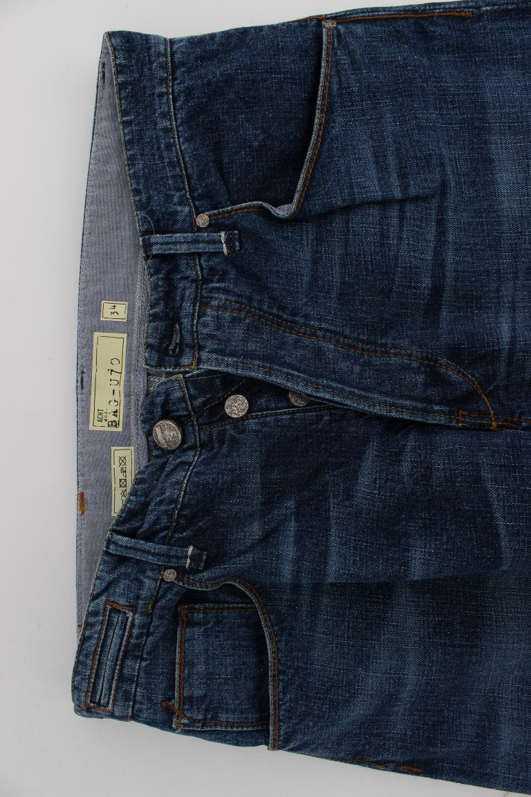 Acht Blue Wash Cotton Baggy Loose Fit Men's Jeans