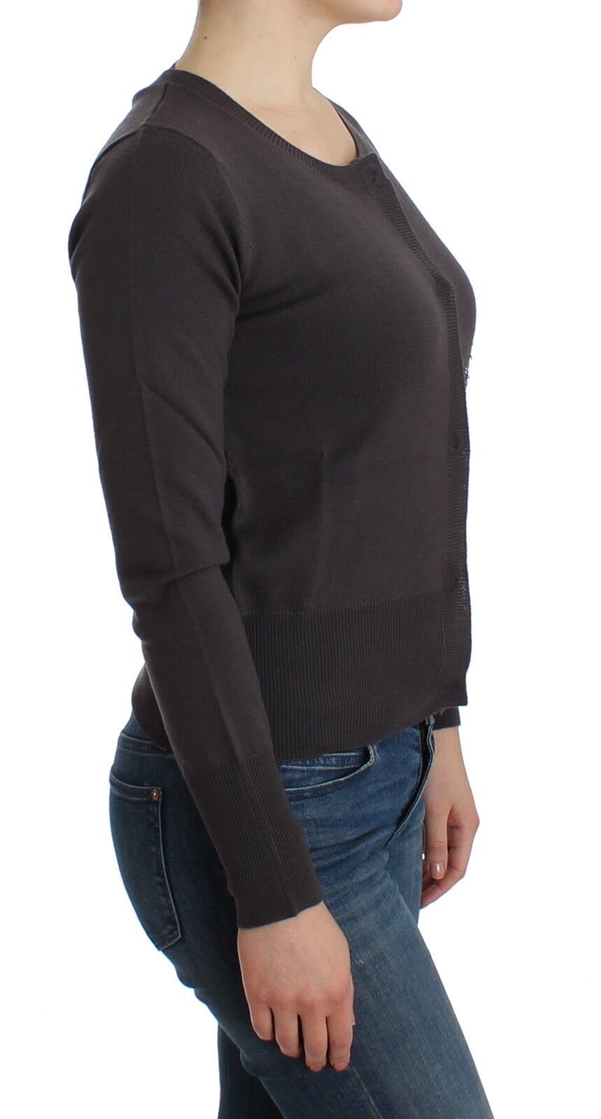John Galliano Purple Wool Sequined Cardigan Knit Women's Sweater