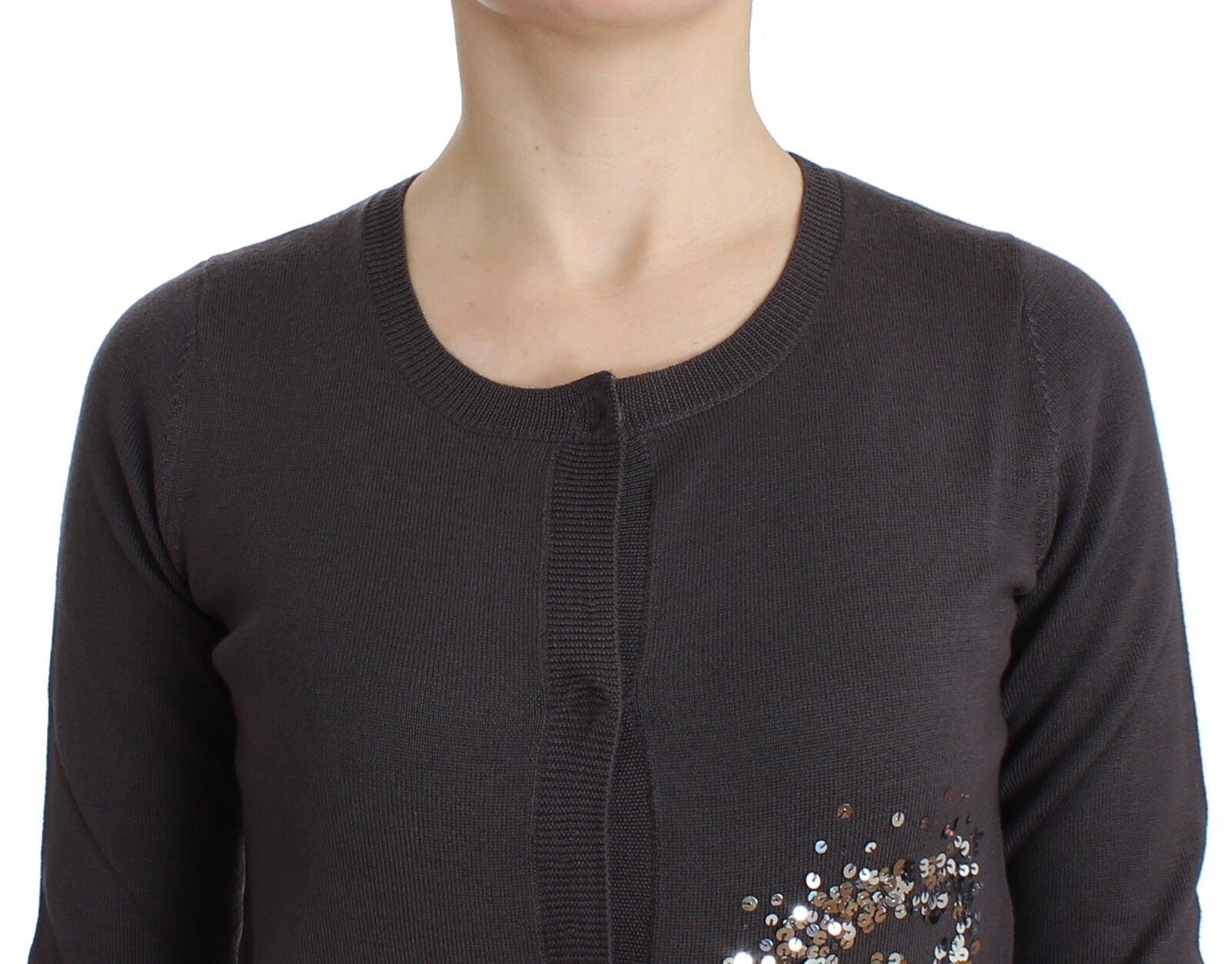 John Galliano Purple Wool Sequined Cardigan Knit Women's Sweater