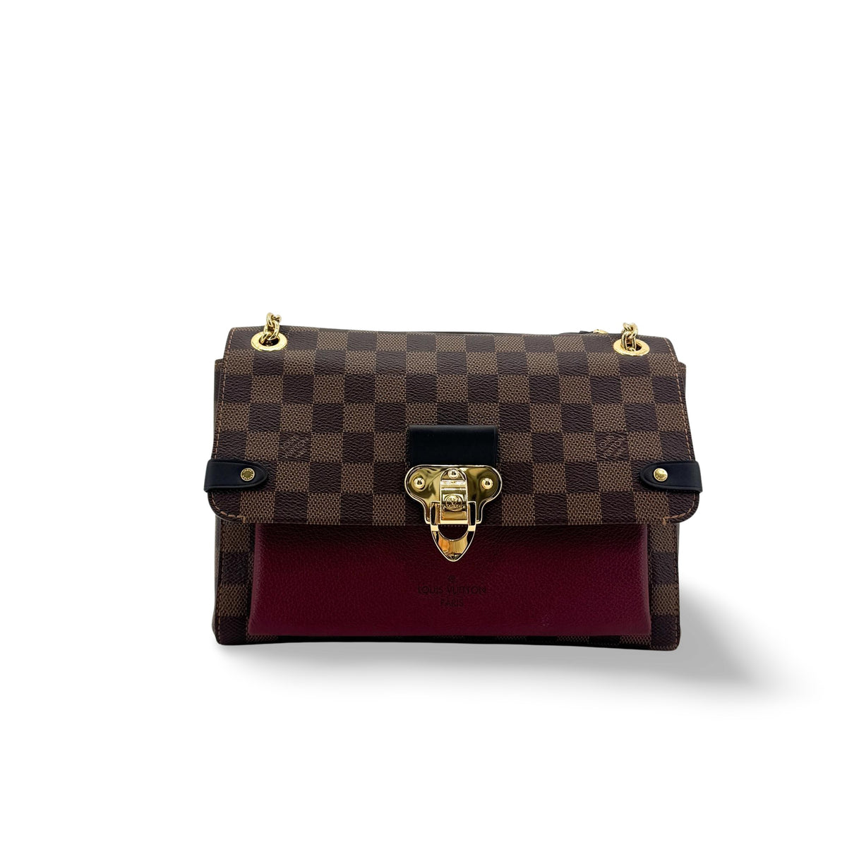 Louis Vuitton Vavin Damier With Leather Brown Canvas Tote Bag Bag (Pre-Owned)