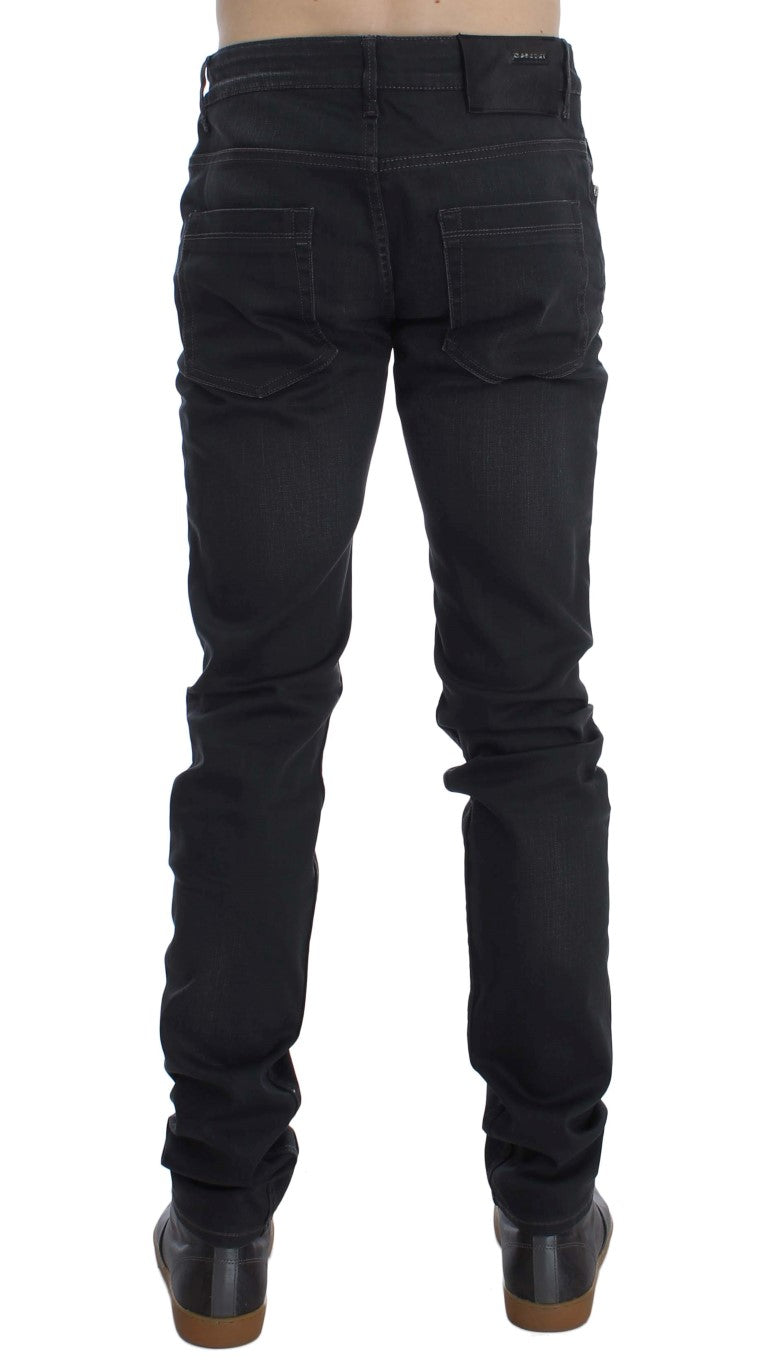 Acht Gray Cotton Stretch Slim Fit Men's Jeans