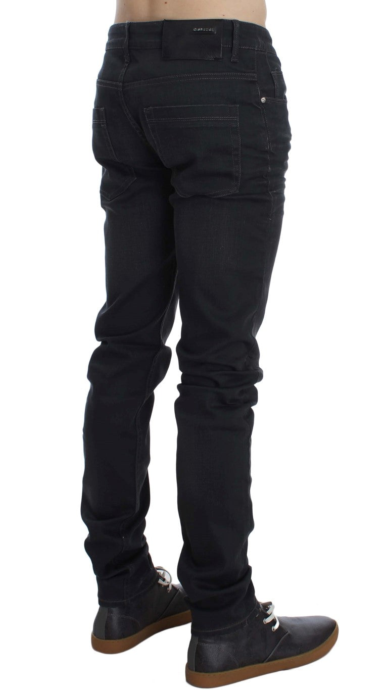 Acht Gray Cotton Stretch Slim Fit Men's Jeans