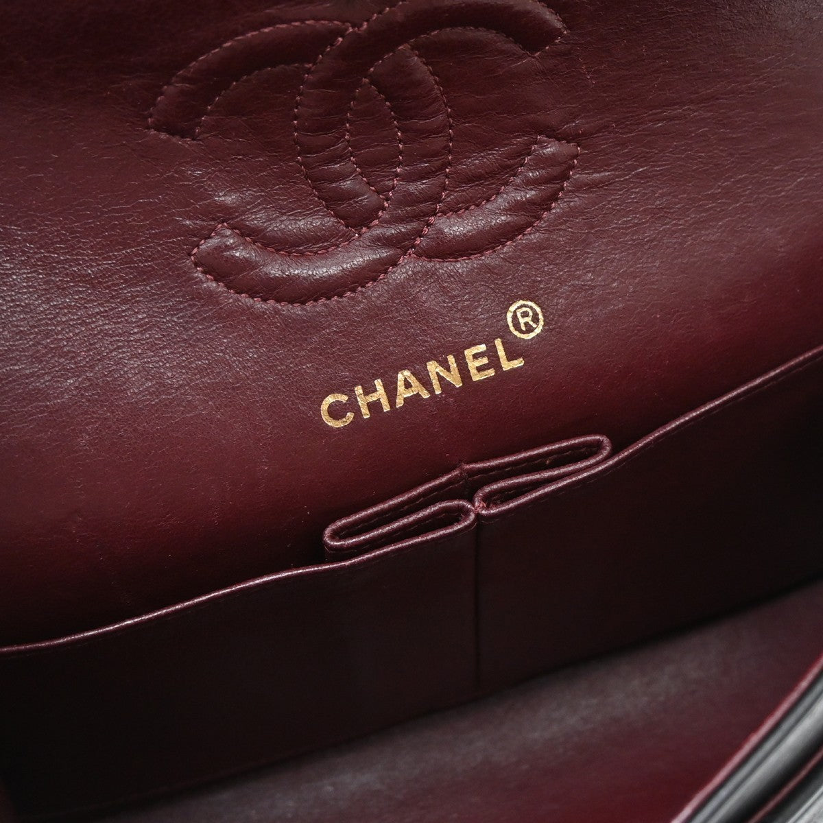 Chanel Classic Double Flap Quilted Lambskin Black Leather Handbag (Pre-Owned)