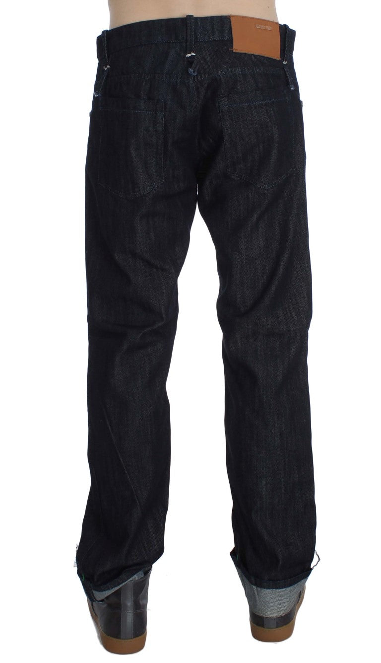 Acht Blue Cotton Regular Straight Fit Men's Jeans