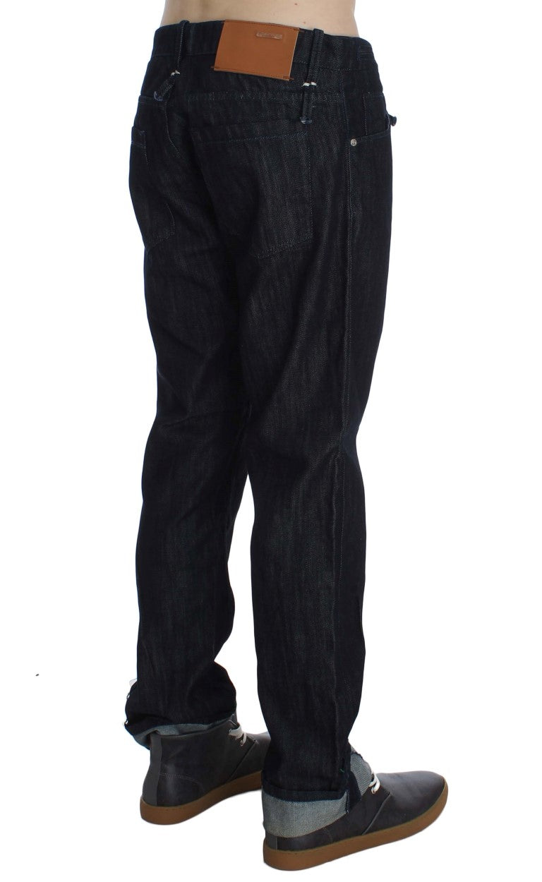 Acht Blue Cotton Regular Straight Fit Men's Jeans