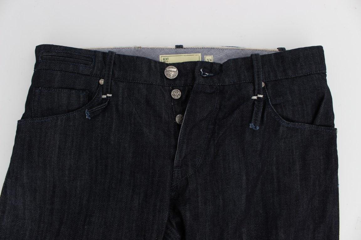 Acht Blue Cotton Regular Straight Fit Men's Jeans