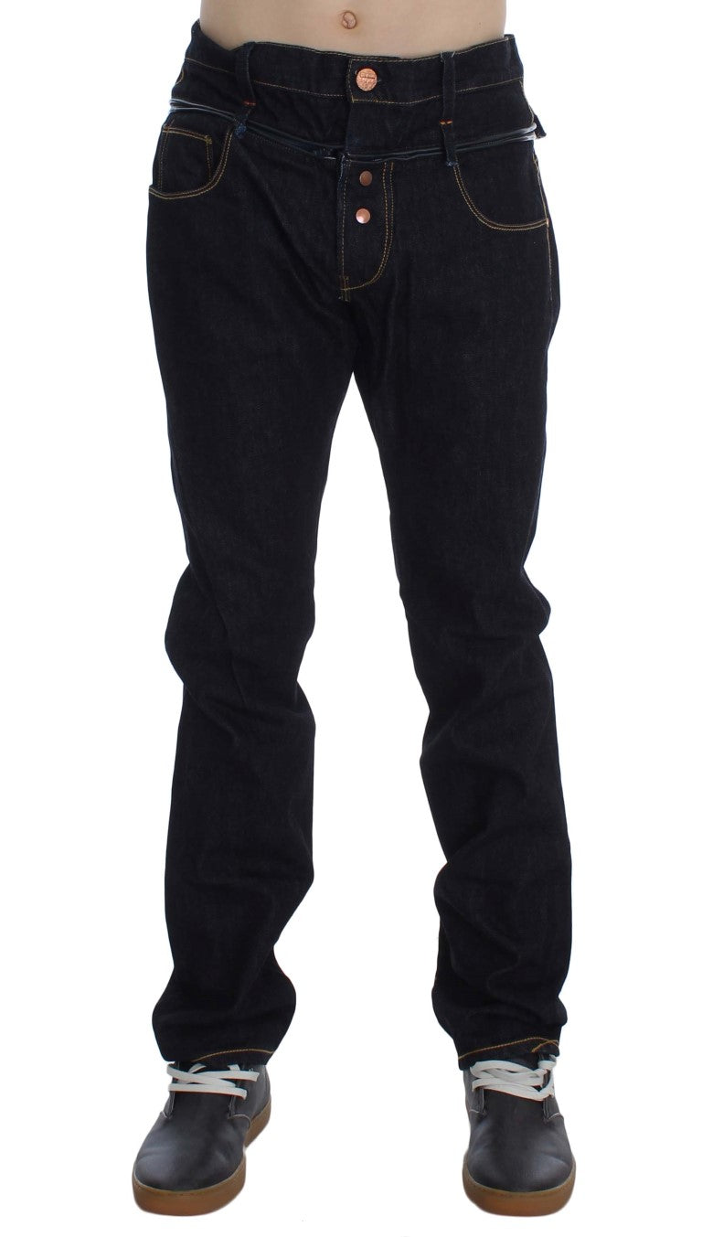Acht Blue Cotton Regular Straight Fit Men's Jeans