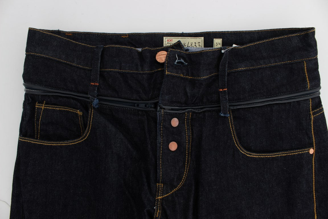 Acht Blue Cotton Regular Straight Fit Men's Jeans