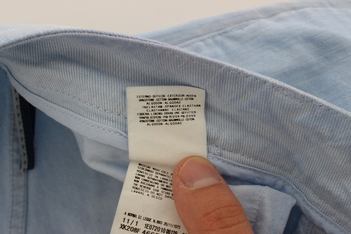 Acht Blue Cotton Stretch Low Waist Fit Men's Jeans