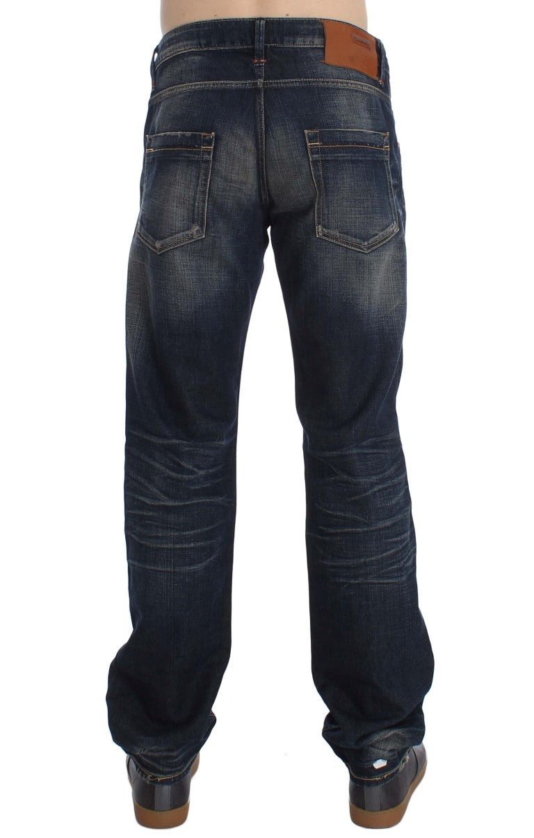 Acht Blue Wash Straight Fit Low Waist Men's Jeans