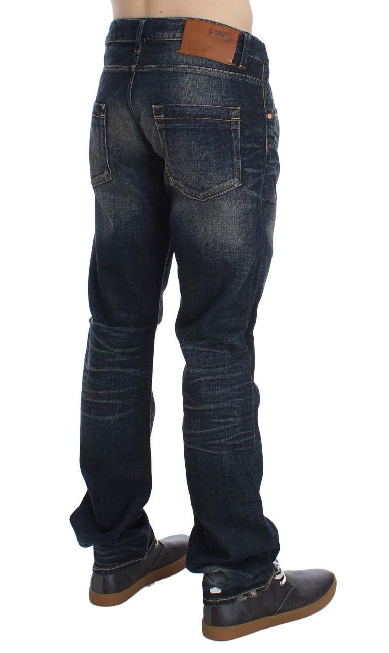 Acht Blue Wash Straight Fit Low Waist Men's Jeans
