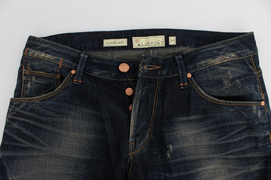Acht Blue Wash Straight Fit Low Waist Men's Jeans