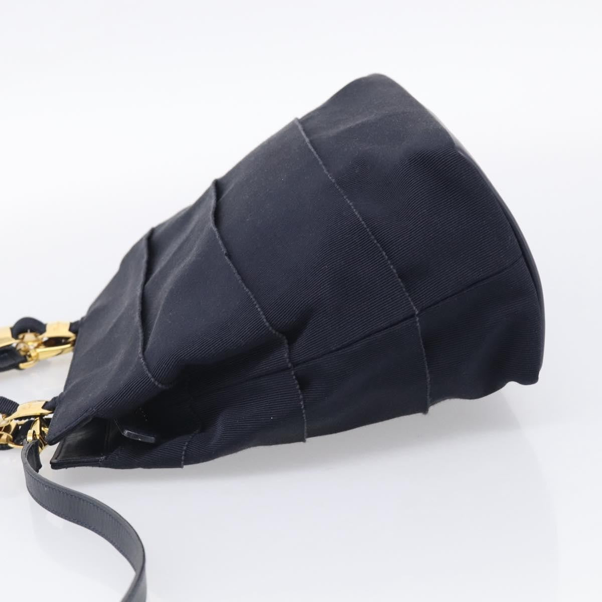 Salvatore Ferragamo Vala Canvas Navy Canvas Shoulder Bag Bag (Pre-Owned)