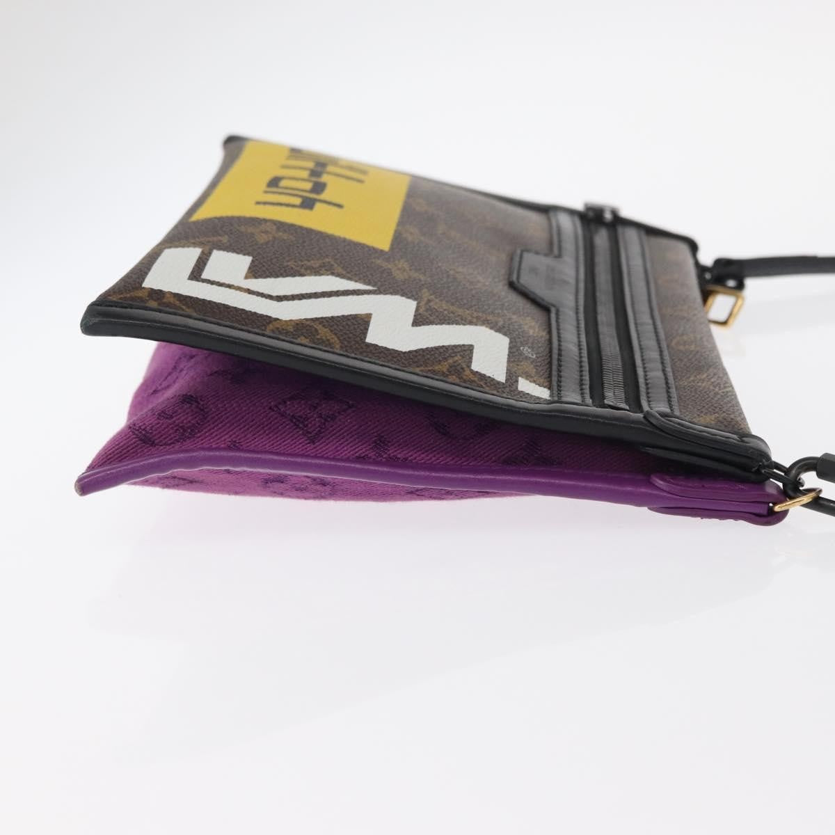 Louis Vuitton Double Flat Messenger Limited Edition Logo Story Monogram Canvas And Denim Multicolour Canvas Shoulder Bag Bag (Pre-Owned)