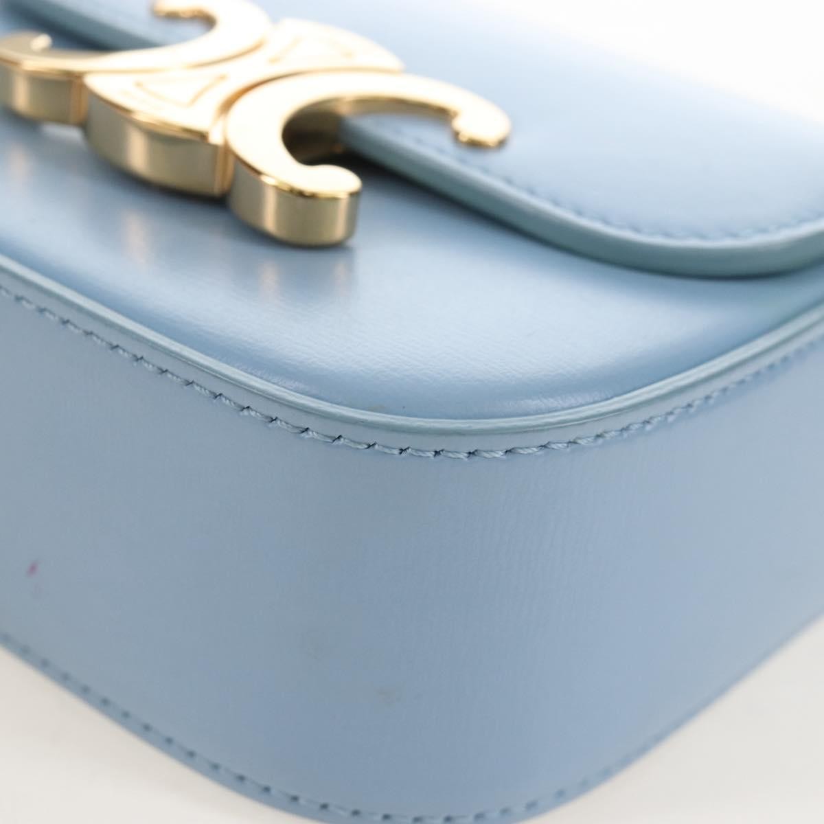 Celine Claude Leather Blue Leather Shoulder Bag Bag (Pre-Owned)