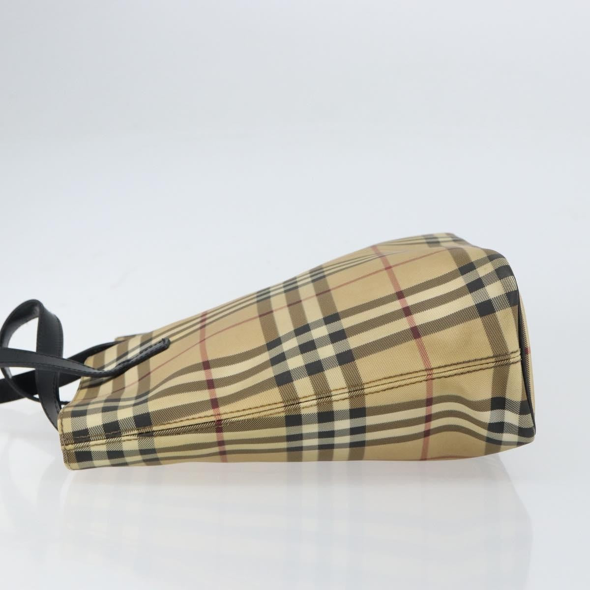 Burberry Nova Check Tote Canvas Check Pattern Beige Canvas Tote Bag Bag (Pre-Owned)