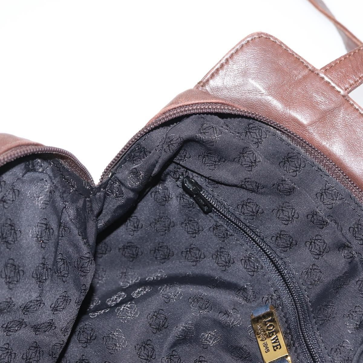 Loewe Anagram Leather Brown Leather Shoulder Bag Bag (Pre-Owned)