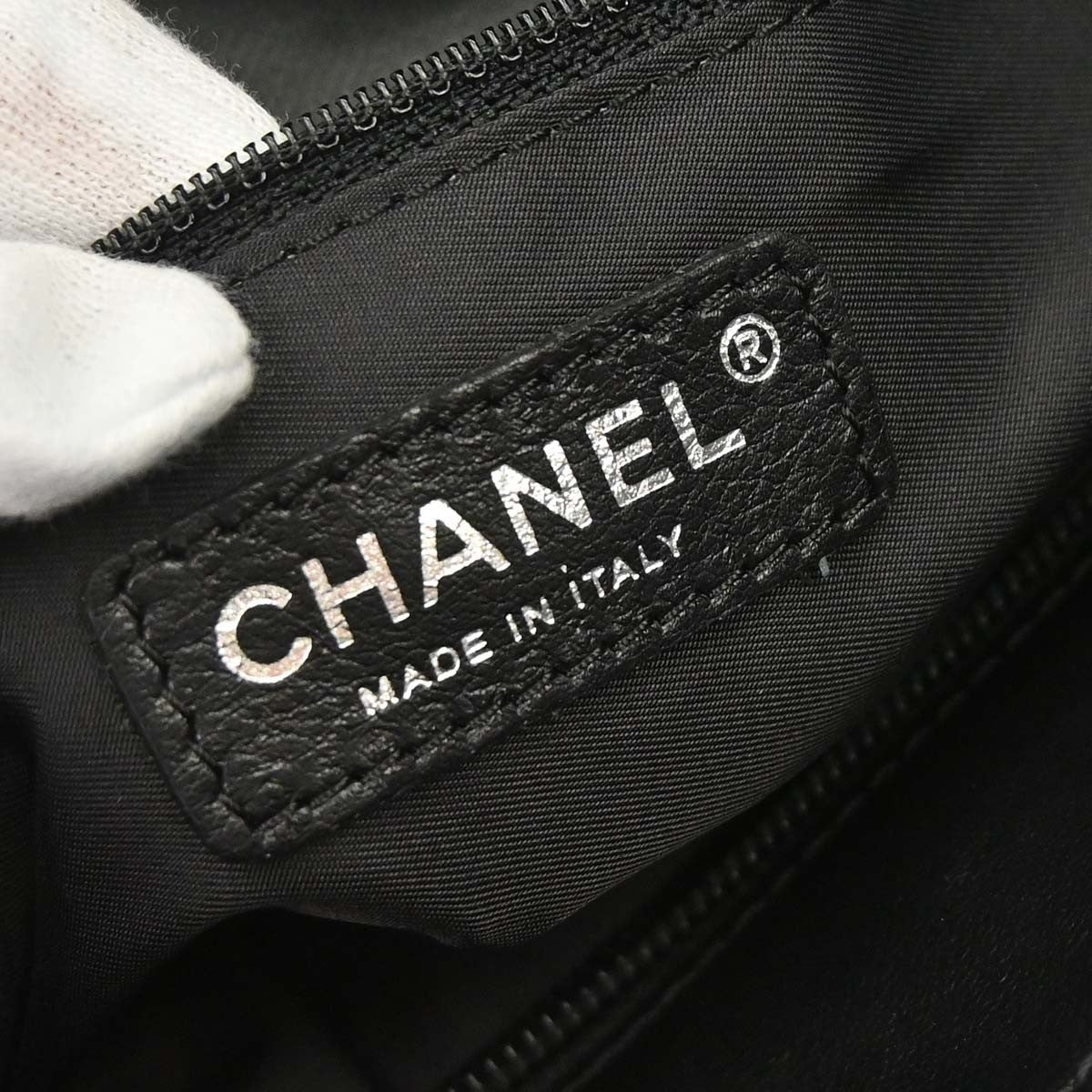 Chanel Biarritz Tote Quilted Coated Canvas Black Canvas Tote Bag Bag (Pre-Owned)