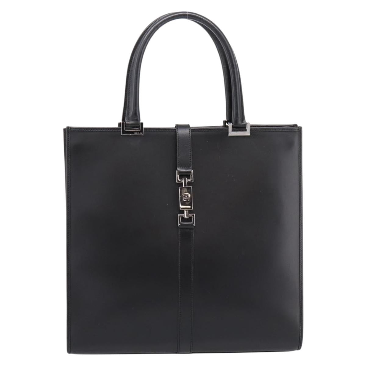 Gucci Jackie Leather Black Leather Tote Bag Bag (Pre-Owned)