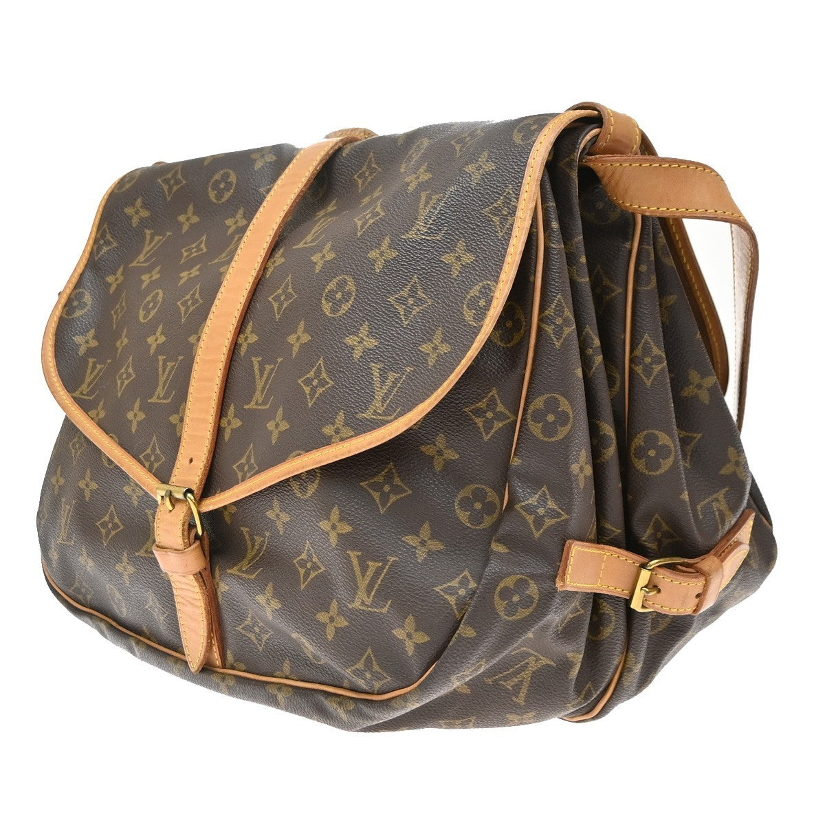 Louis Vuitton Saumur Monogram Canvas Brown Canvas Shoulder Bag Bag (Pre-Owned)
