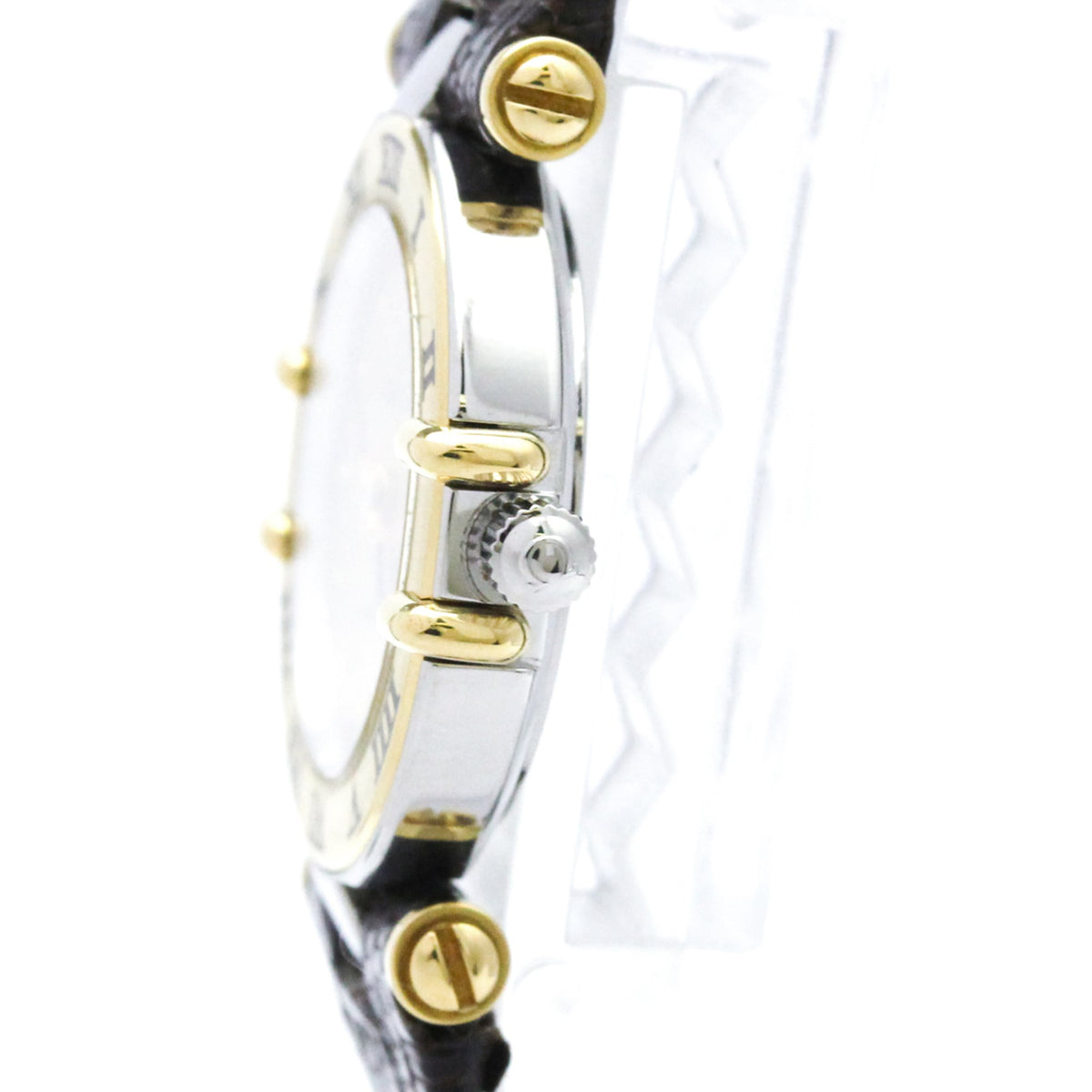 Omega Constellation Quartz Stainless Steel And Yellow Gold And Leather Watch (Pre-Owned)