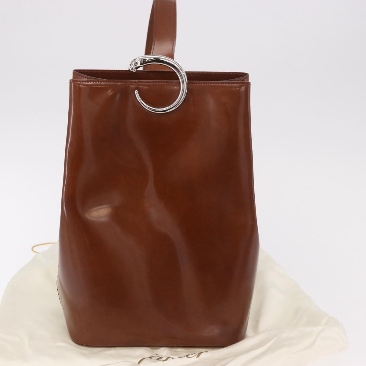 Cartier Panthère Patent Leather Brown Patent_Leather Backpack Bag (Pre-Owned)