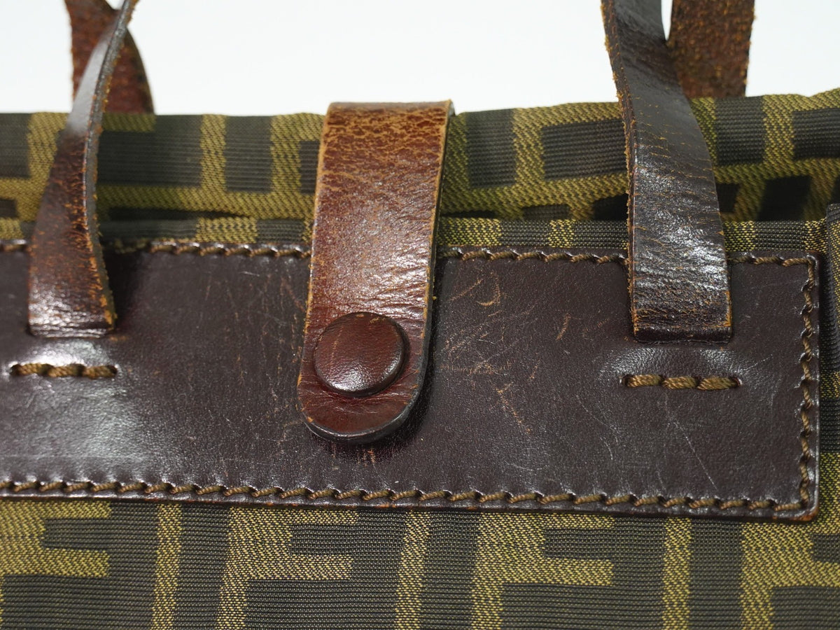 Fendi Convertible Zucca Canvas Brown Canvas Tote Bag Bag (Pre-Owned)