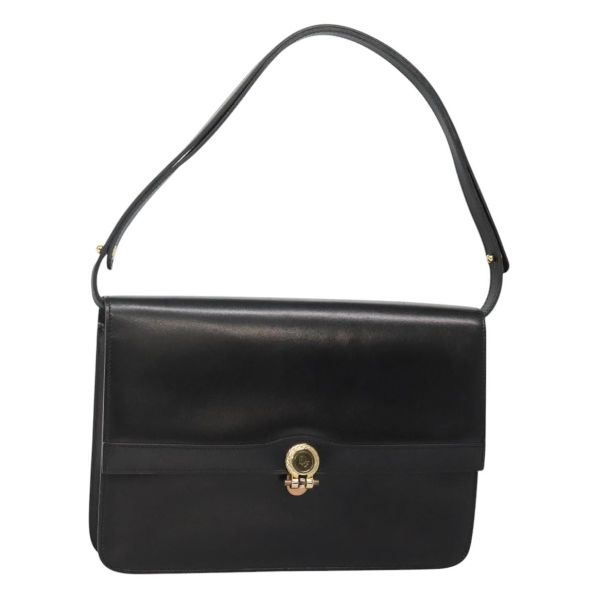 Christian Dior Shoulder Leather Black Leather Shoulder Bag Bag (Pre-Owned)