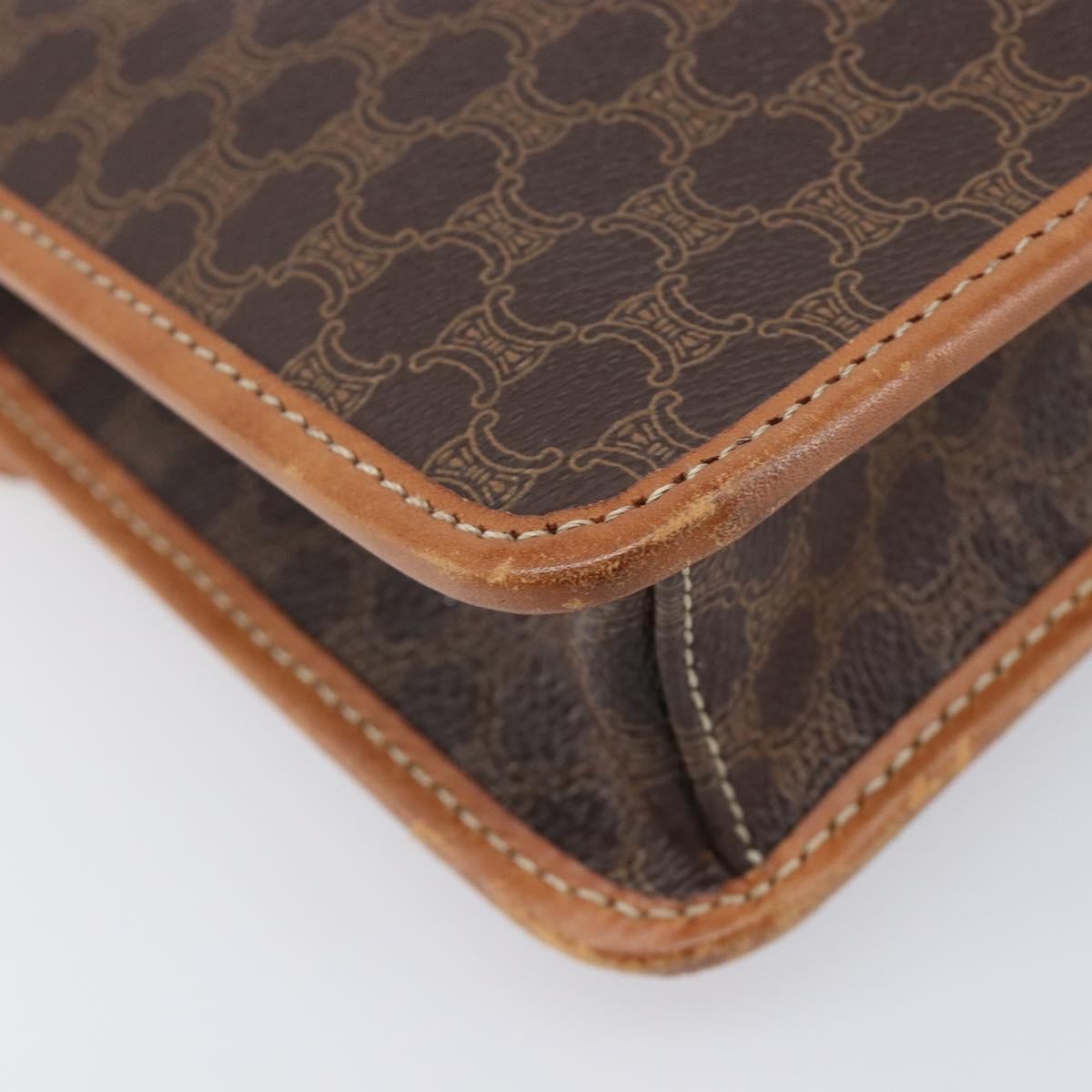 Celine Macadam Shoulder Canvas Brown Canvas Crossbody Bag Bag (Pre-Owned)