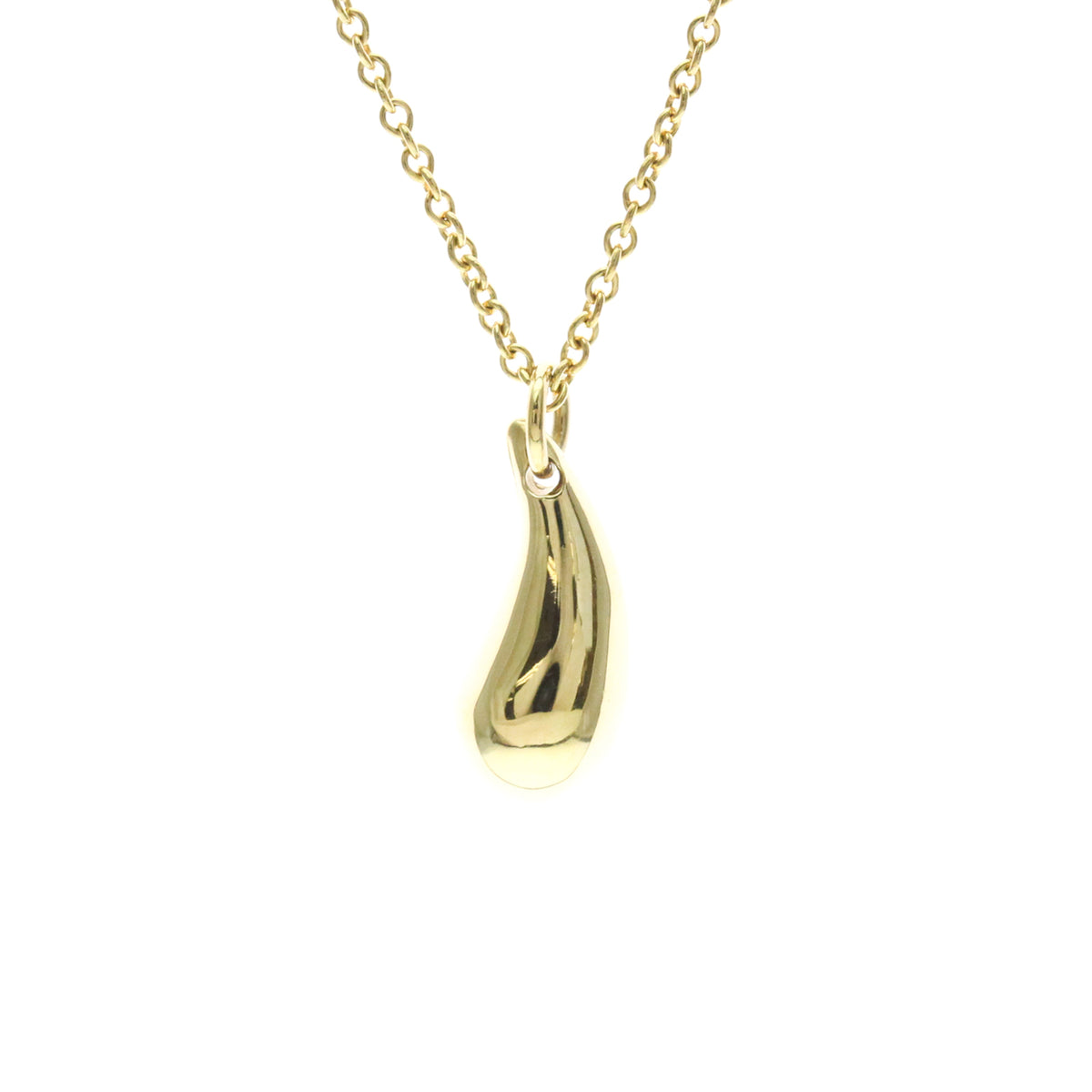 Tiffany & Co. Elsa Peretti Teardrop Pendant 18K Yellow Gold Gold Yellow_Gold Necklace Jewelry (Pre-Owned)