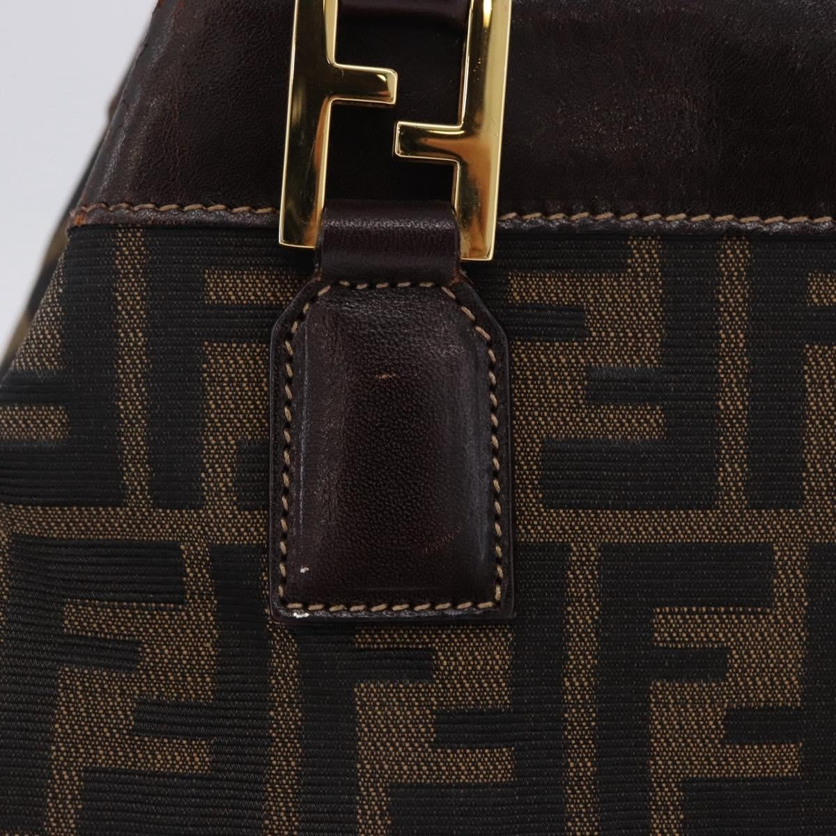 Fendi Vintage Zucca Zucca Canvas Brown Canvas Handbag (Pre-Owned)