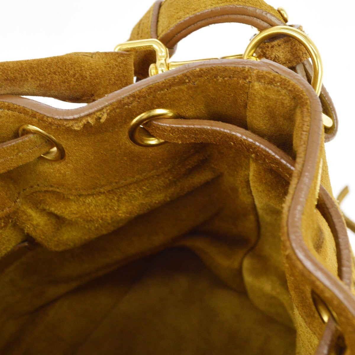 Saint Laurent Fringe Emmanuelle Bucket Suede Brown Suede Handbag (Pre-Owned)