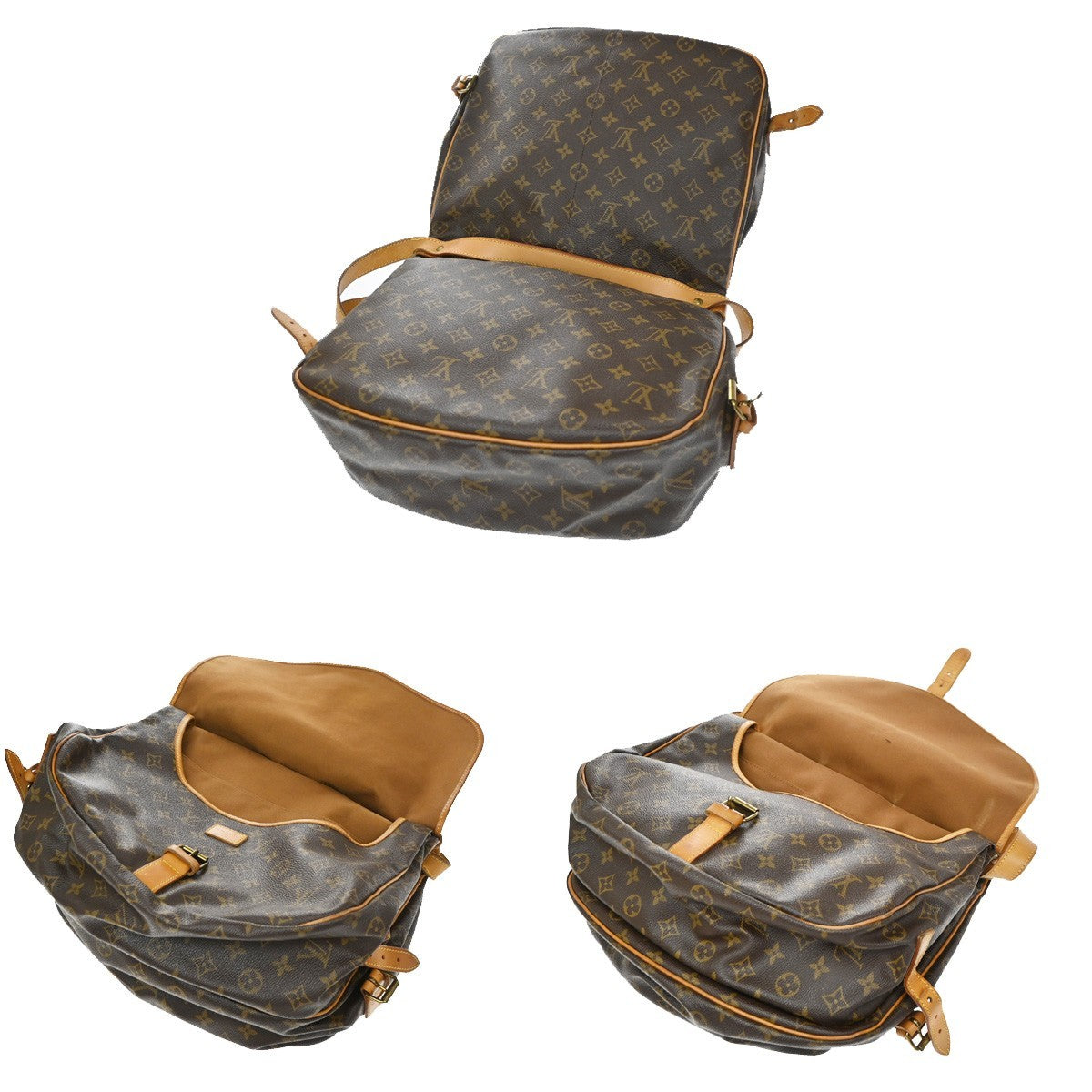 Louis Vuitton Saumur Monogram Brown Canvas Shoulder Bag Bag (Pre-Owned)