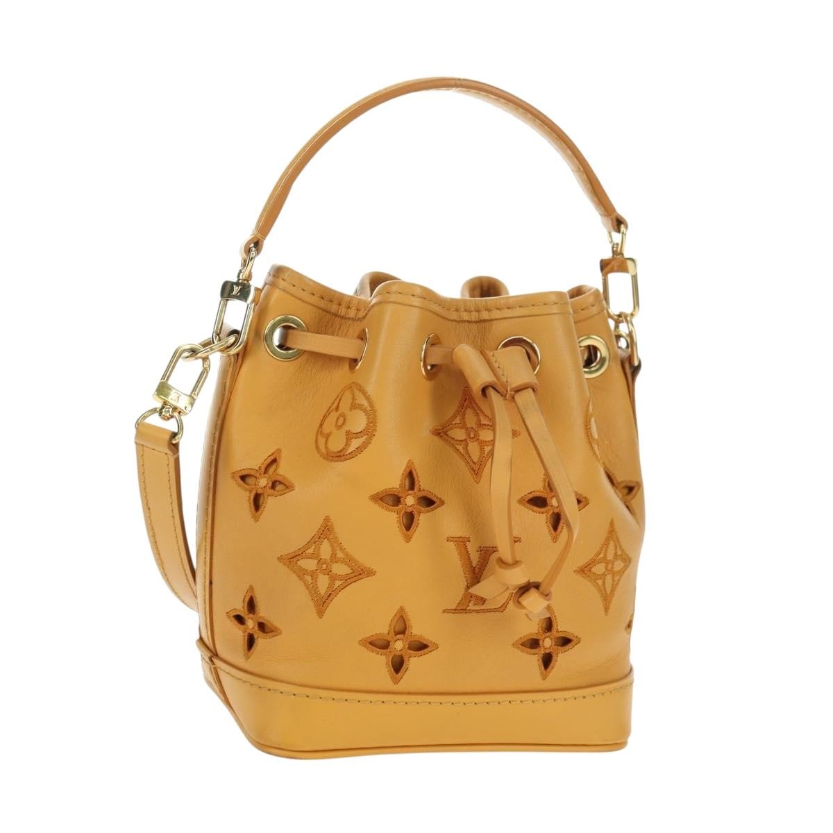 Louis Vuitton Noe Nm Perforated And Embroidered Monogram Leather Yellow Leather Shoulder Bag Bag (Pre-Owned)