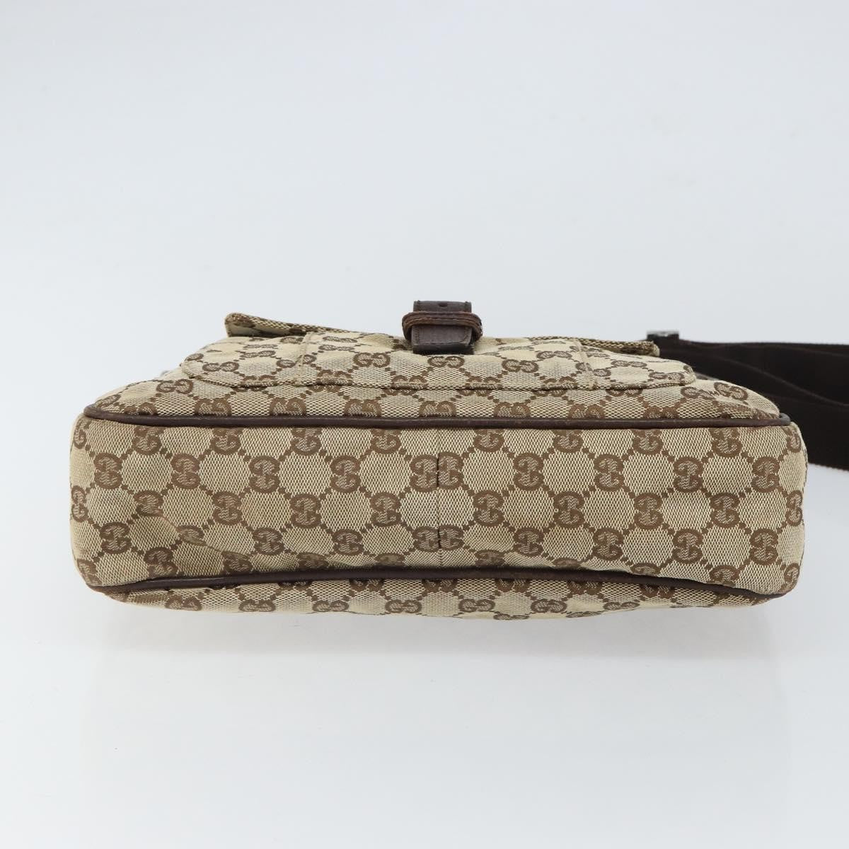 Gucci Vintage Gg Canvas And Leather Beige Canvas Shoulder Bag Bag (Pre-Owned)