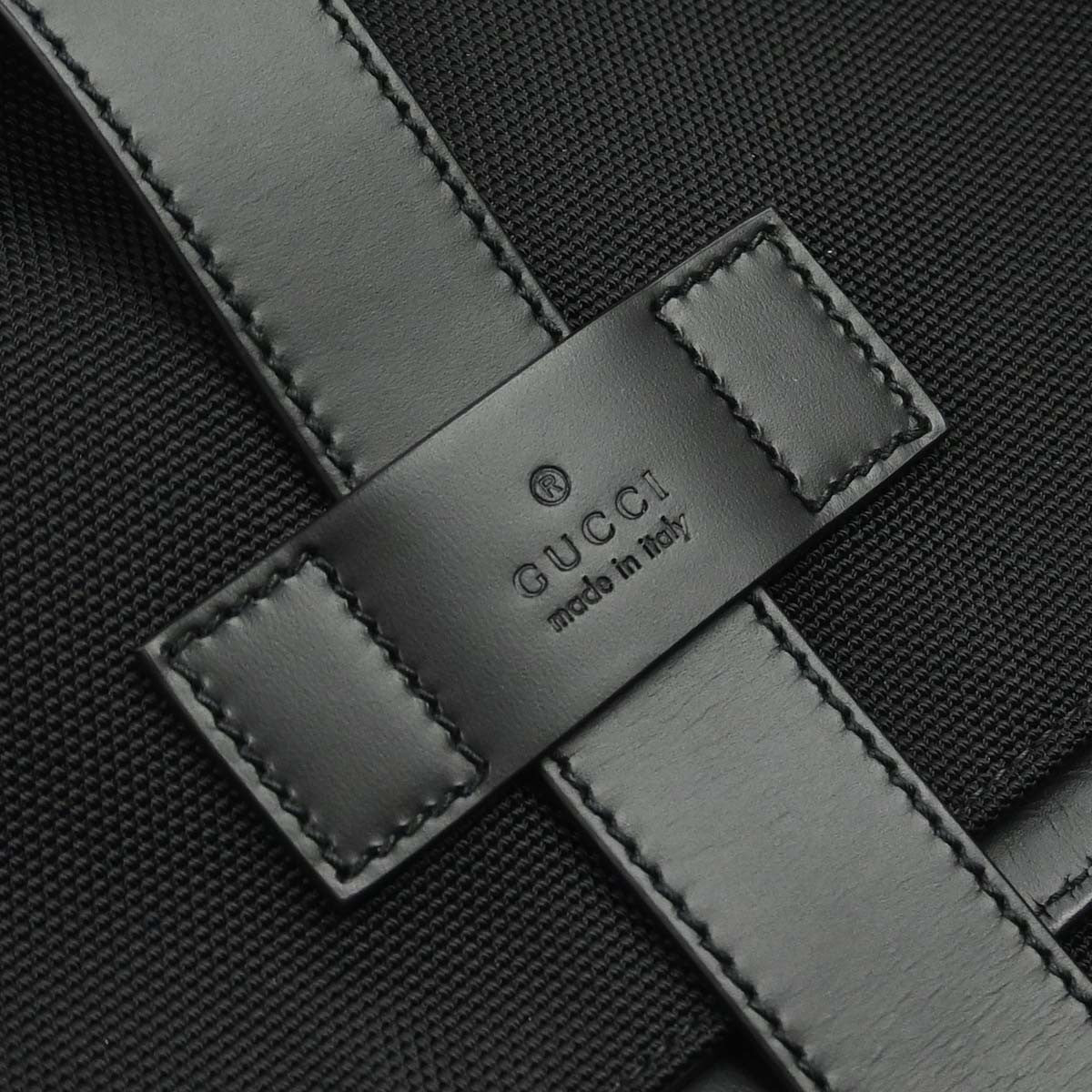 Gucci Web Fold Over Techno Canvas Black Cloth Backpack Bag (Pre-Owned)