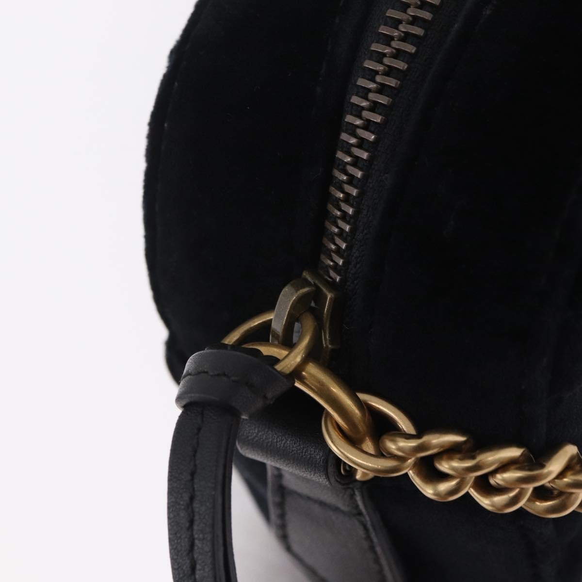 Gucci Gg Marmont Crystal Embellished Matelasse Velvet Black Velvet Shoulder Bag Bag (Pre-Owned)
