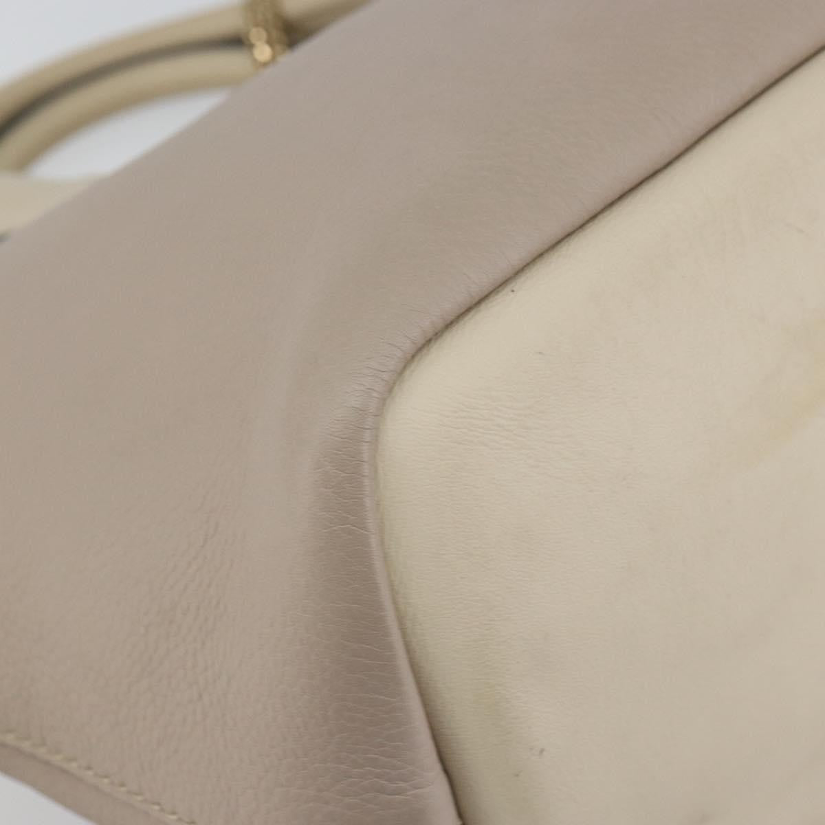 Chloe Bicolor Baylee Satchel Leather Gray Leather Handbag (Pre-Owned)
