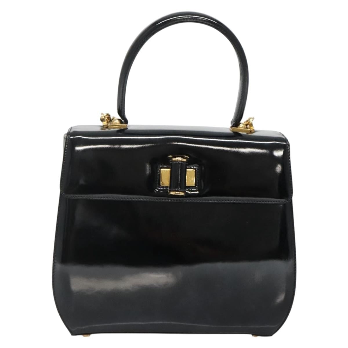 Salvatore Ferragamo Gancini Patent Leather Black Patent_Leather Shoulder Bag Bag (Pre-Owned)