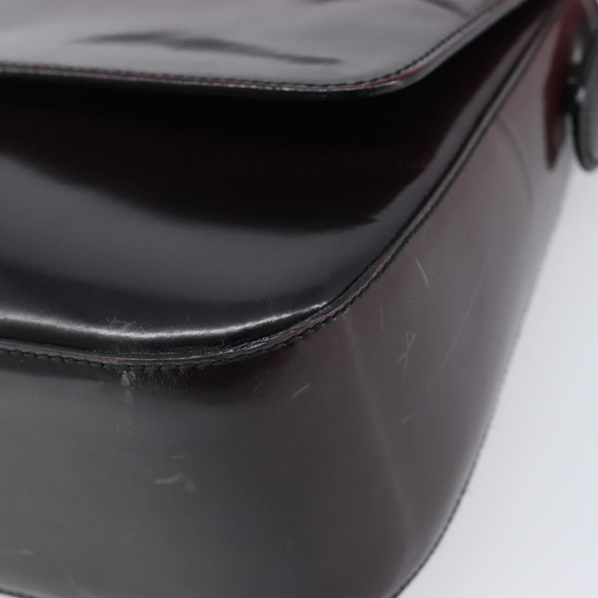 Prada Shoulder Leather Burgundy Patent_Leather Shoulder Bag Bag (Pre-Owned)