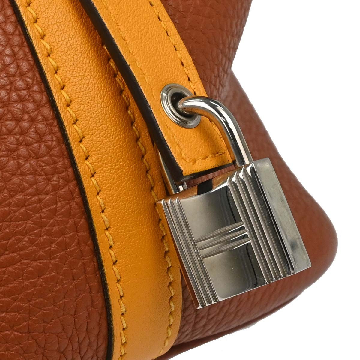 Hermes Picotin Lock Clemence Brown Leather Handbag (Pre-Owned)