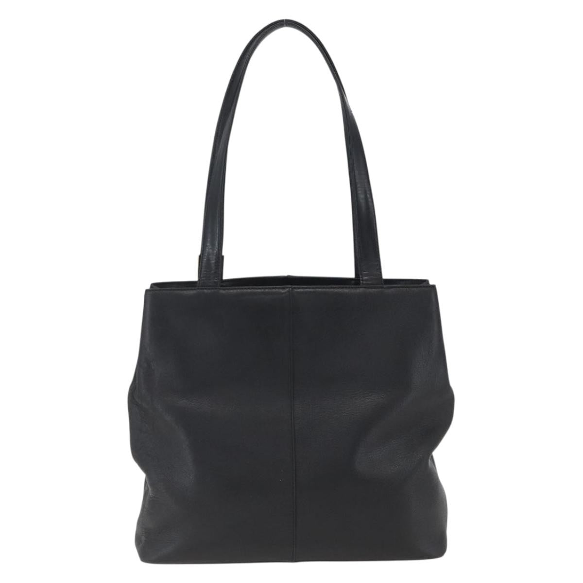 Burberry Vintage Leather Black Leather Tote Bag Bag (Pre-Owned)