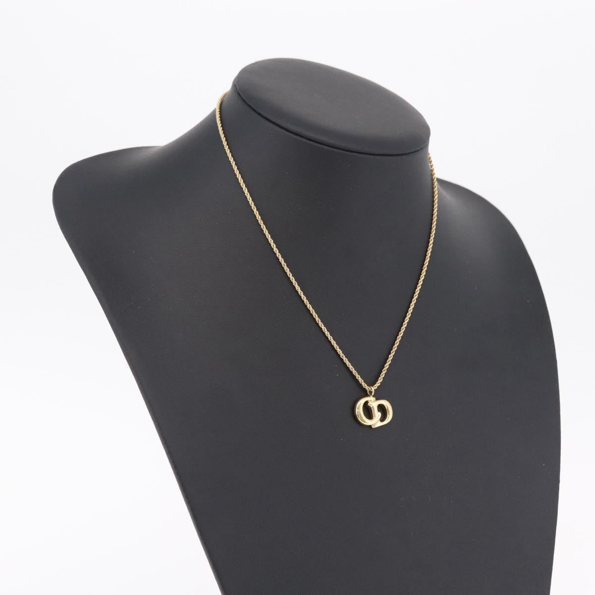Christian Dior Cd Pendant Metal Gold Metal Necklace Jewelry (Pre-Owned)