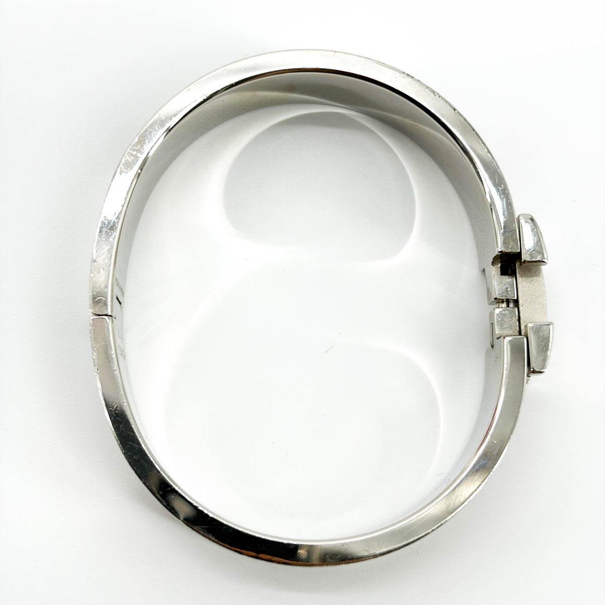 Hermes Clic H Enamel Brown Silver Bracelet Jewelry (Pre-Owned)