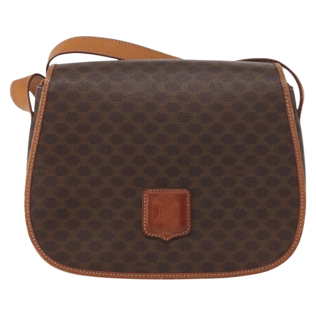 Celine Vintage Macadam Canvas Brown Canvas Shoulder Bag Bag (Pre-Owned)